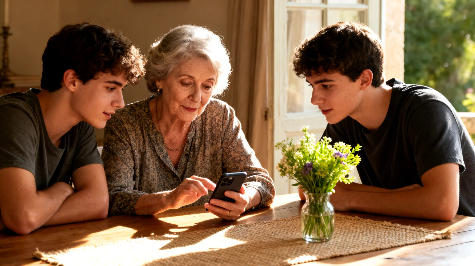 Comment une grand-mère peut-elle accompagner ses petits-enfants jeunes adultes face aux risques liés à l'usage inapproprié des réseaux sociaux, tout en respectant leur autonomie et en maintenant une relation de confiance intergénérationnelle ?"